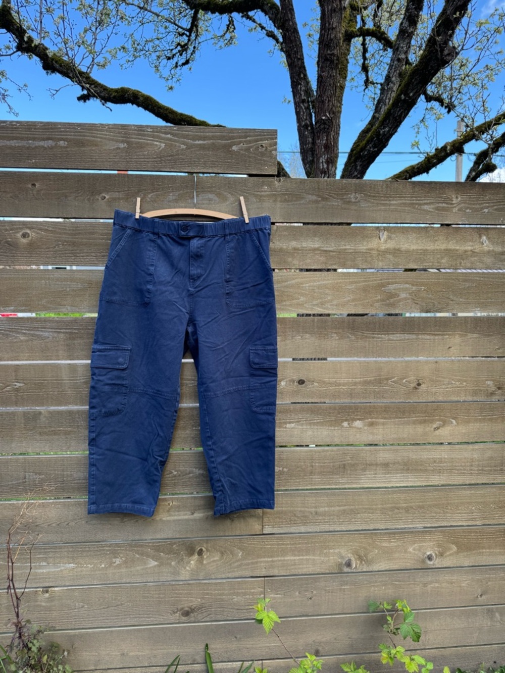 Universal Standard Navy Cotton Twill Cargo Pants